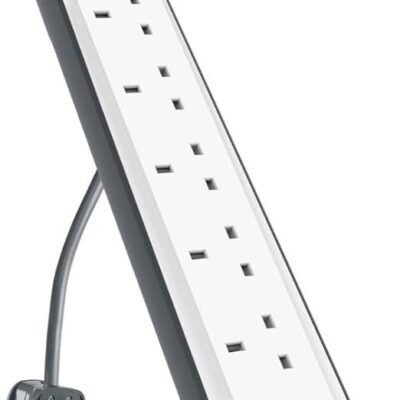 Belkin 6 Way/6 Plug 2m Surge Protection Extension Lead Strip, White