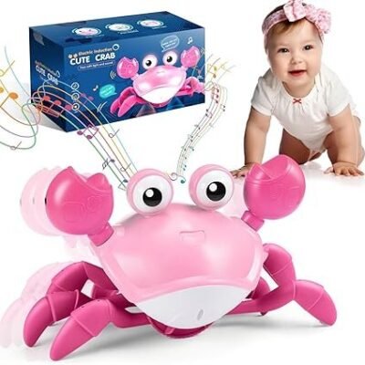 iKidiki Baby Toys 6 to 12 Months, Crawling Crab Toys 1 2 3 4 Year Old Girl Gifts Toddler Toys for 1 2 3 4 Year Olds Stocking Fillers