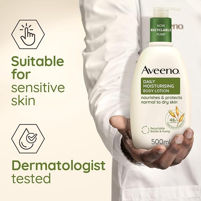 Aveeno Daily Moisturising Body Lotion, With Soothing Oats & Rich Emollients - Image 2