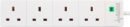 PRO ELEC PL09211 4 Gang Surge Protected Extension Lead White, 8m