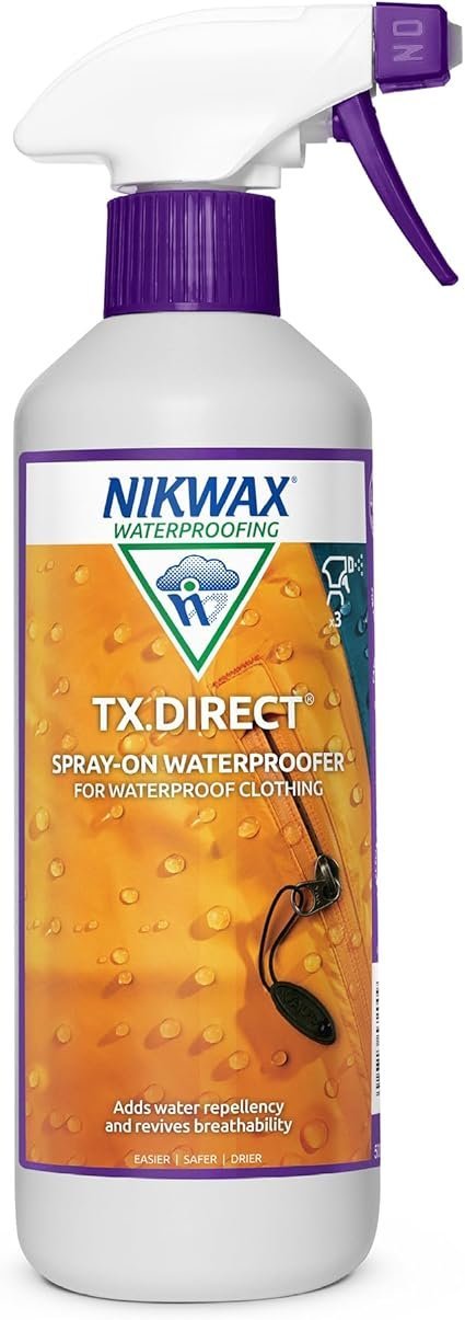 Nikwax TX. DIRECT Spray-On Waterproofer 500ml, Powerful Spray-on Waterproofer For Outdoor Clothing, Spray on Proofer