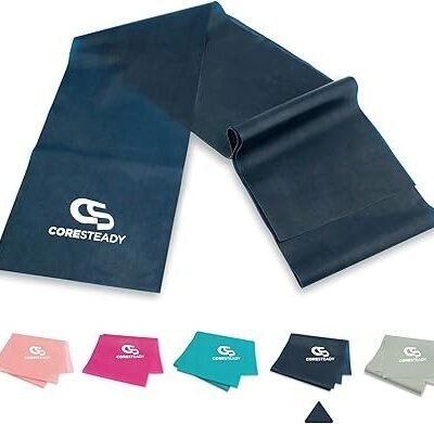 Coresteady Resistance Band For Men & Women - Exercise Band to Build Strength, Flexibility, Muscle & Tone - For Fitness, Stretching, Pilates, Physio & Yoga - With Exercise Guide