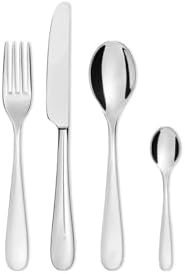 Alessi 5180s24m Nuovo Milano 24-piece monobloc 18/10 polished stainless steel cutlery set, Stainlesssteel